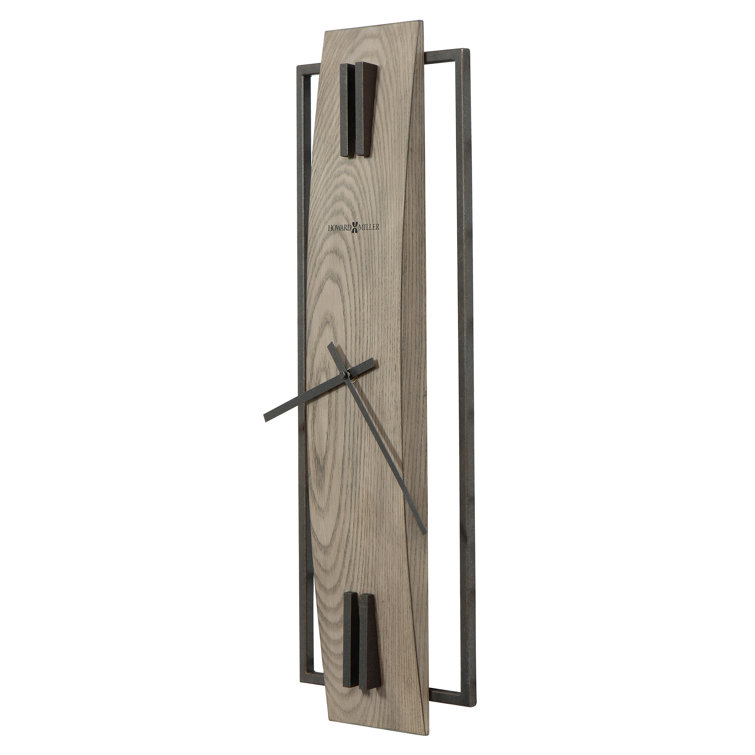 Oversized Black and Gray Wood Contemporary Wall Clock
