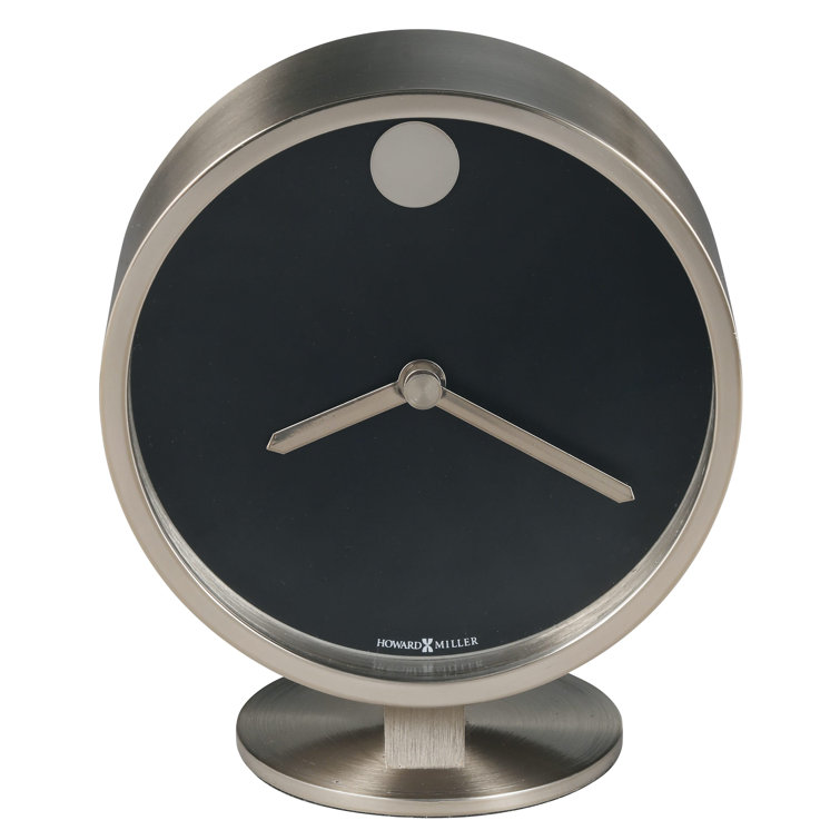 Modern Black and Silver Quartz Table Clock