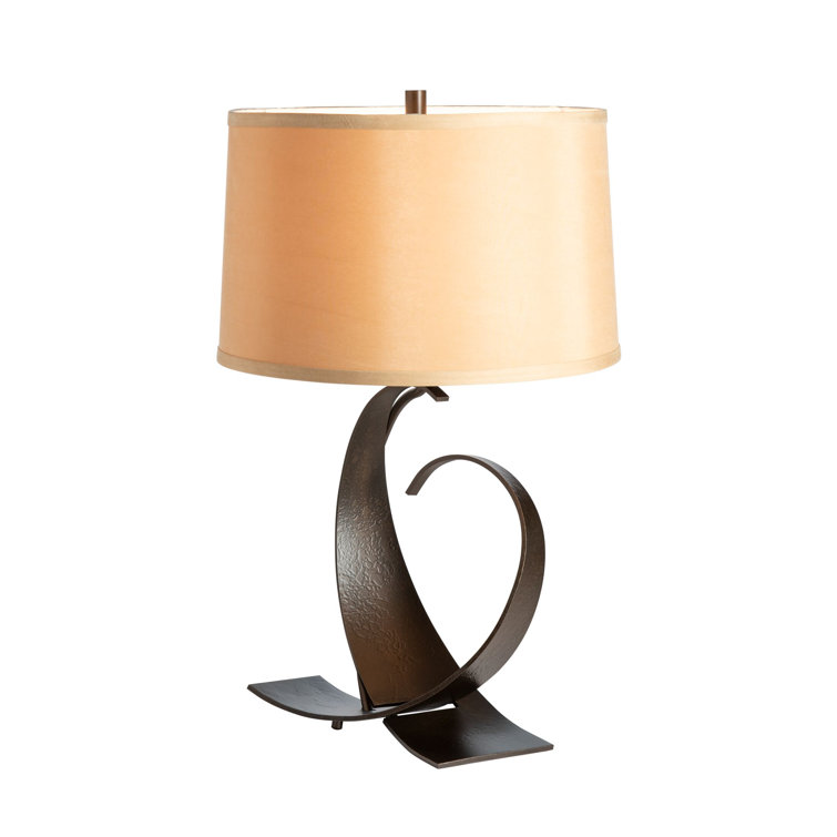 Oil Rubbed Bronze Table Lamp with Natural Anna Shade
