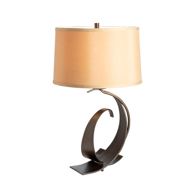 Oil Rubbed Bronze Table Lamp with Natural Anna Shade