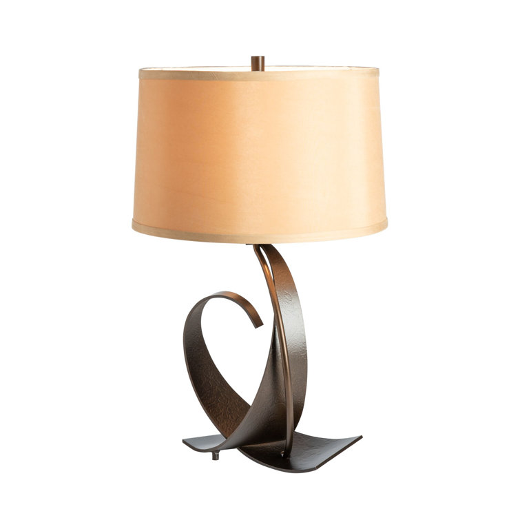 Oil Rubbed Bronze Table Lamp with Natural Anna Shade