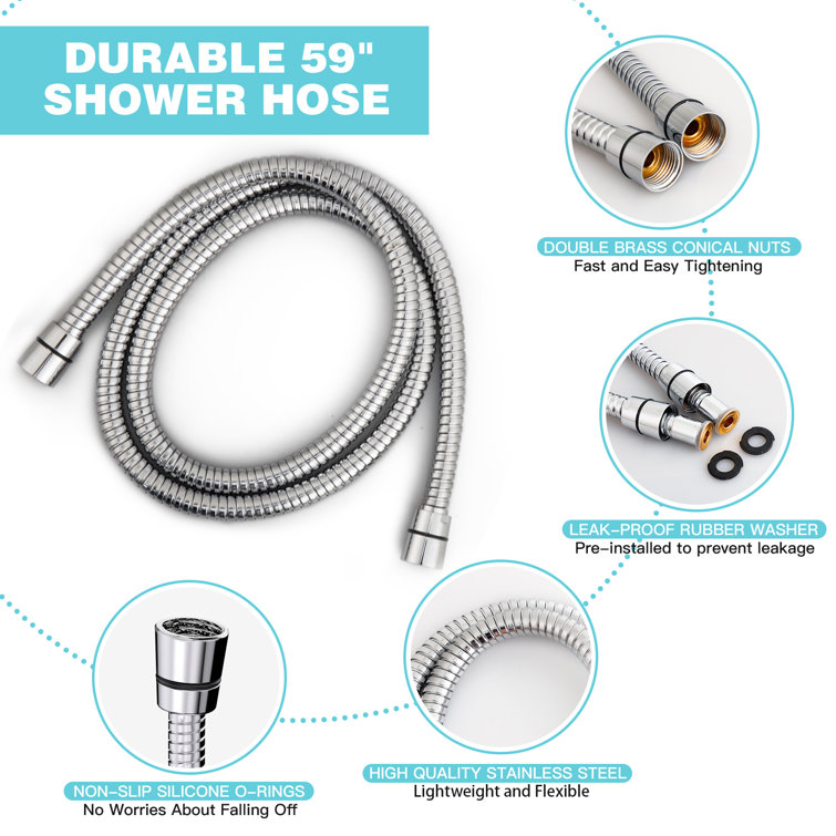 Chrome Handheld Shower Head with 6 Settings and Filter