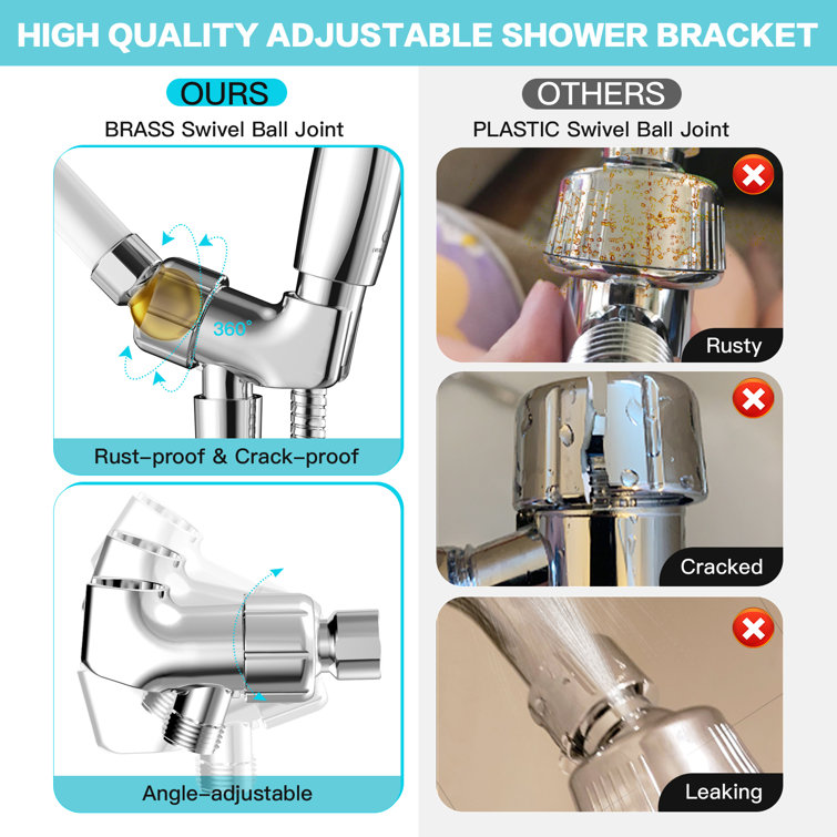 Chrome Handheld Shower Head with 6 Settings and Filter