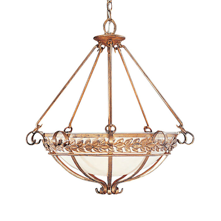 Cortez Gold Globe Glass Indoor/Outdoor 3-Light Chandelier