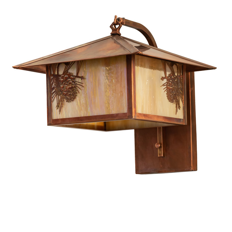 Beige Iridized Glass Direct Wired Wall Sconce