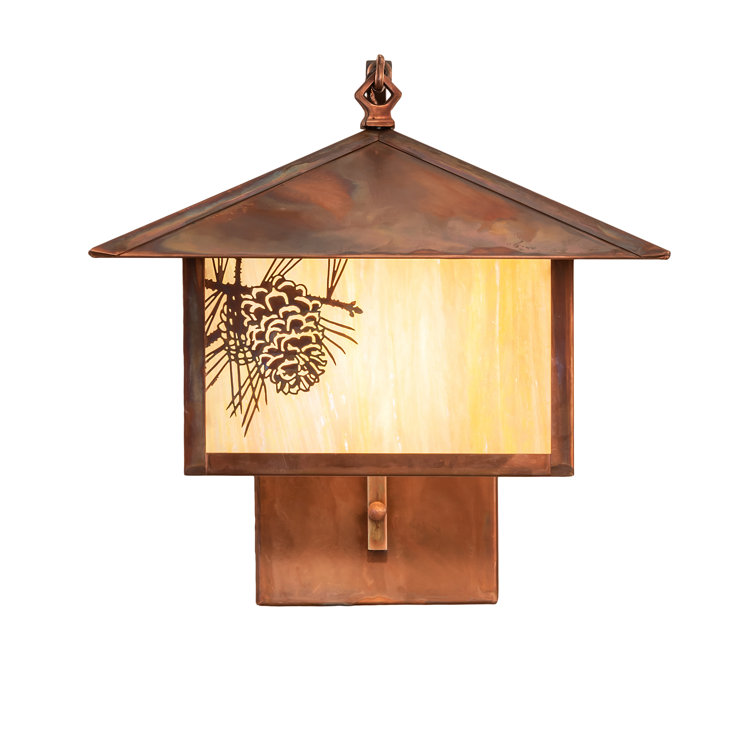 Beige Iridized Glass Direct Wired Wall Sconce