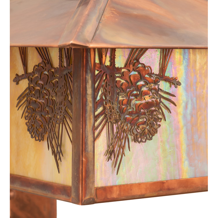 Beige Iridized Glass Direct Wired Wall Sconce