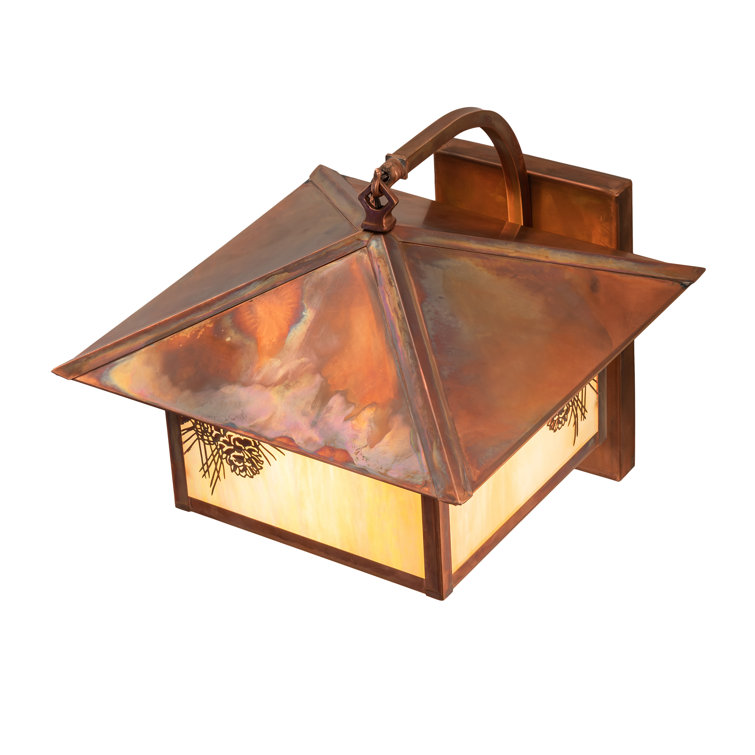 Beige Iridized Glass Direct Wired Wall Sconce