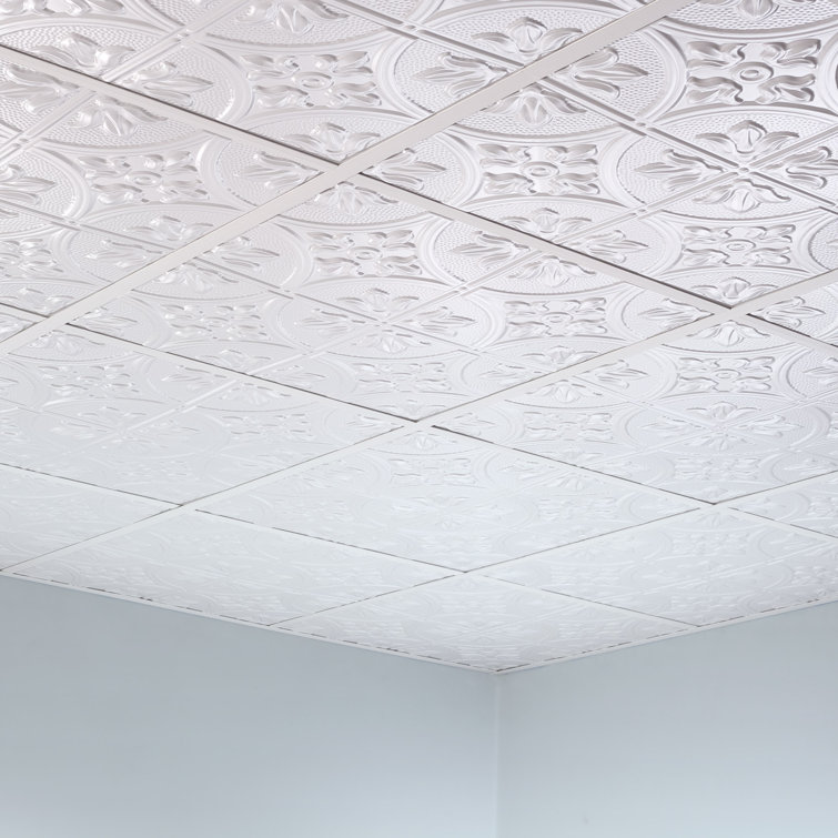 Matte White 24'' x 24'' Decorative Vinyl Ceiling Tiles