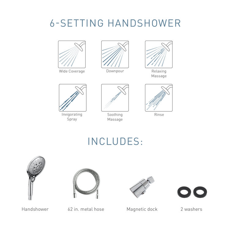 Oil Rubbed Bronze Multi-Function Handheld Shower Head with Magnetic Docking