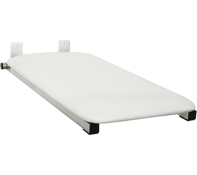 Hermosa 32" Wall-Mount Folding White Padded Shower Bench