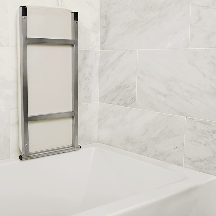 Hermosa 32" Wall-Mount Folding White Padded Shower Bench