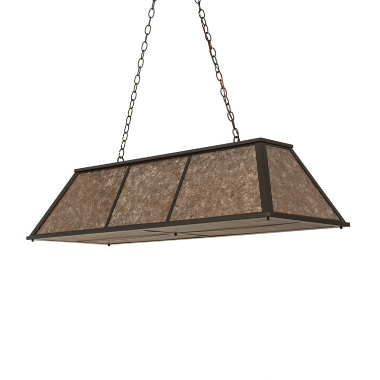 Meyda Tri-Panel 48" Mahogany Bronze and Glass Island Pendant