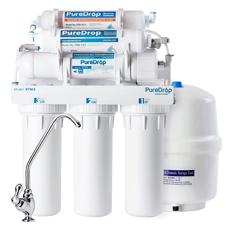 PureDrop 6-Stage Alkaline Remineralization Under-Sink Water Filter System