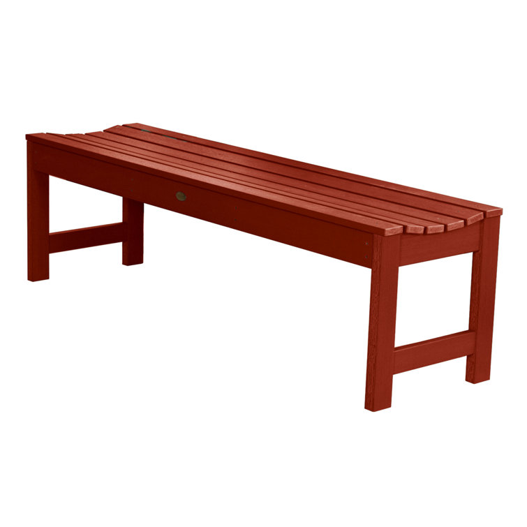 Rustic Red Recycled Plastic Outdoor Picnic Bench