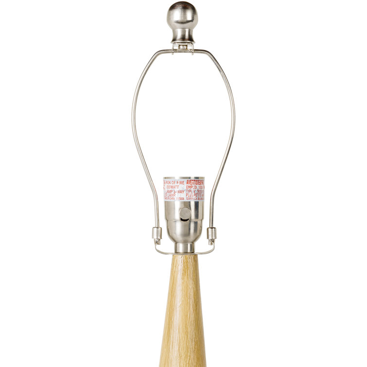 Gray Ceramic Table Lamp with Cream Linen Shade
