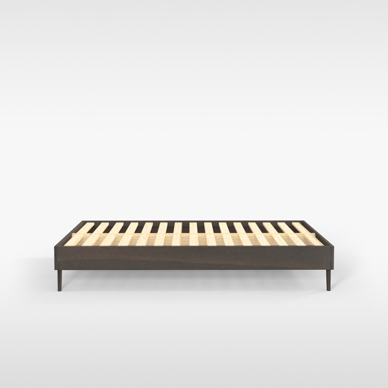 Natural Pine Queen Platform Bed Frame with Slats