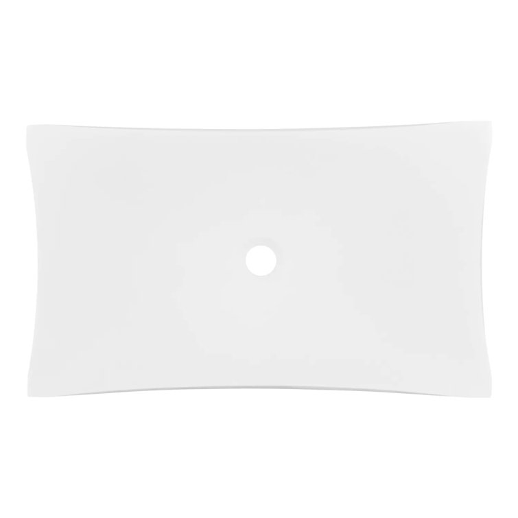 25" White Matte Resin Rectangular Vessel Sink