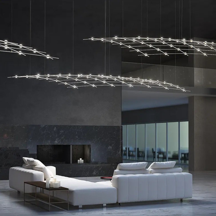 Aquarius Constellation Brass LED Chandelier 28"x66.75"