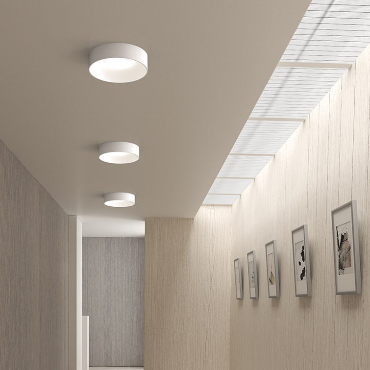 Satin White 22" Acrylic Drum LED Flush Mount