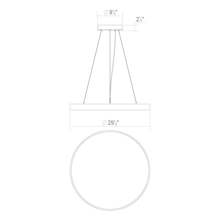 Bright Satin Aluminum 29.5" LED Indoor/Outdoor Pendant Light