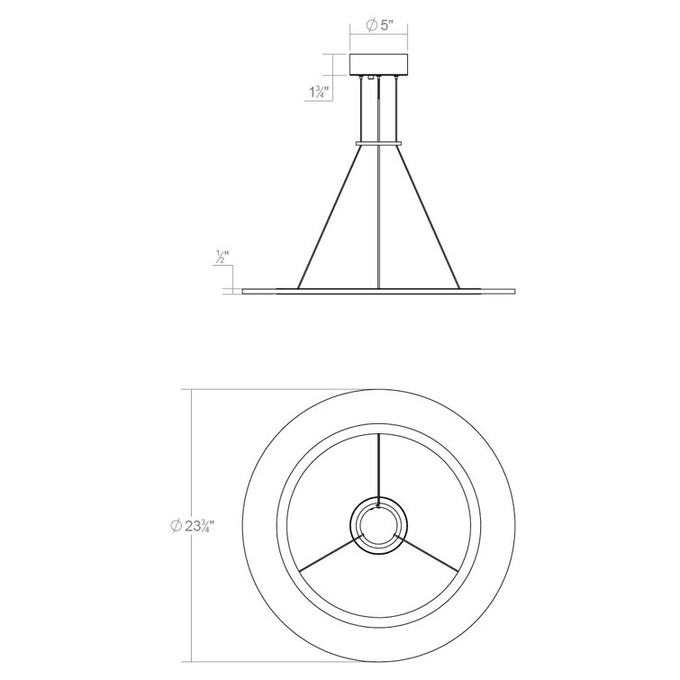 Bright Satin Aluminum 24" LED Indoor/Outdoor Pendant Light