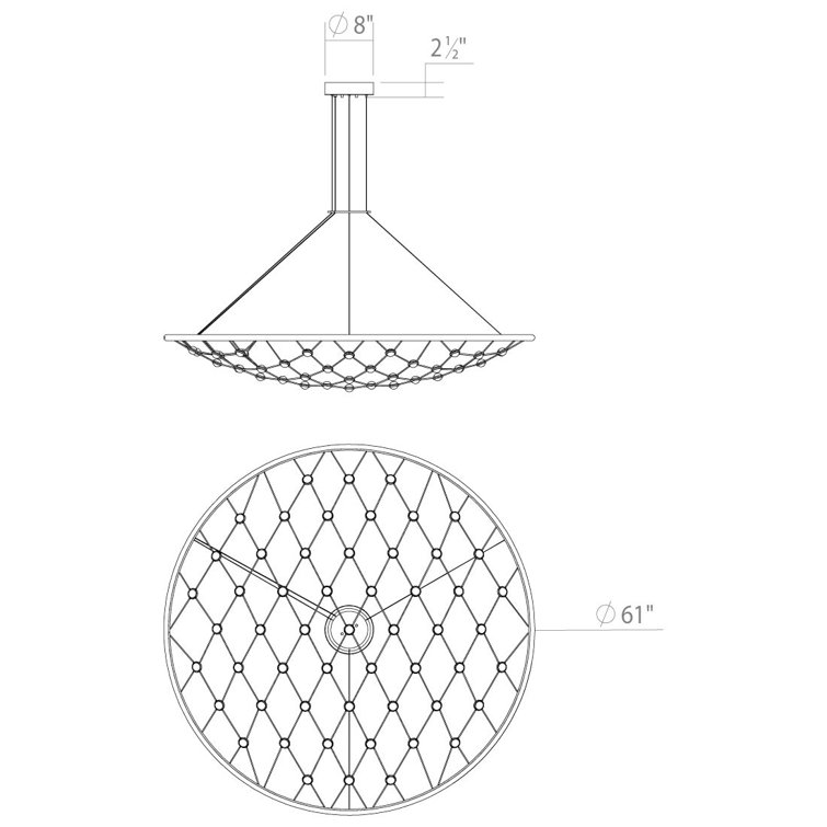 Constellation Galaxy Matrix 60'' Silver LED Indoor/Outdoor Pendant