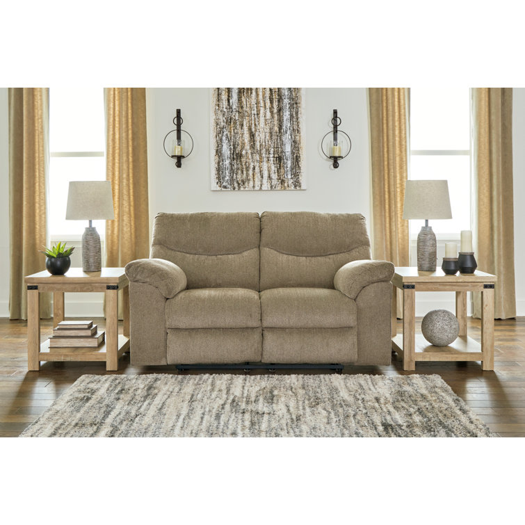 Briar Brown Fabric 70" Tufted Pillow-Top Arm Reclining Loveseat
