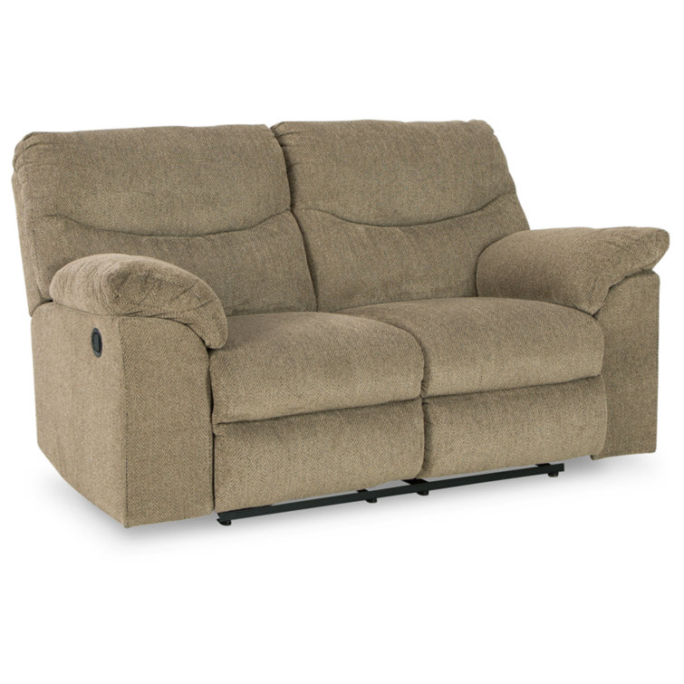 Briar Brown Fabric 70" Tufted Pillow-Top Arm Reclining Loveseat