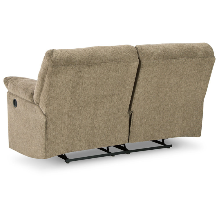 Briar Brown Fabric 70" Tufted Pillow-Top Arm Reclining Loveseat