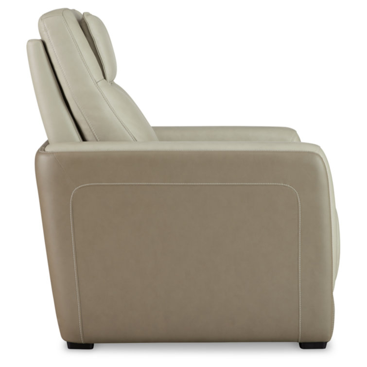 Battleville Contemporary 36" Beige Leather Power Recliner