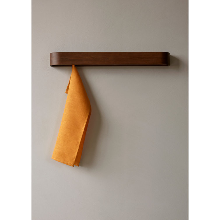 Epoch Dark Stained Oak Wall Mounted Coat Rack with Shelf
