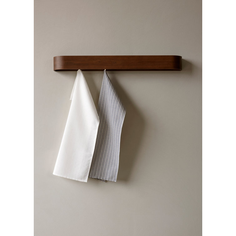 Epoch Dark Stained Oak Wall Mounted Coat Rack with Shelf