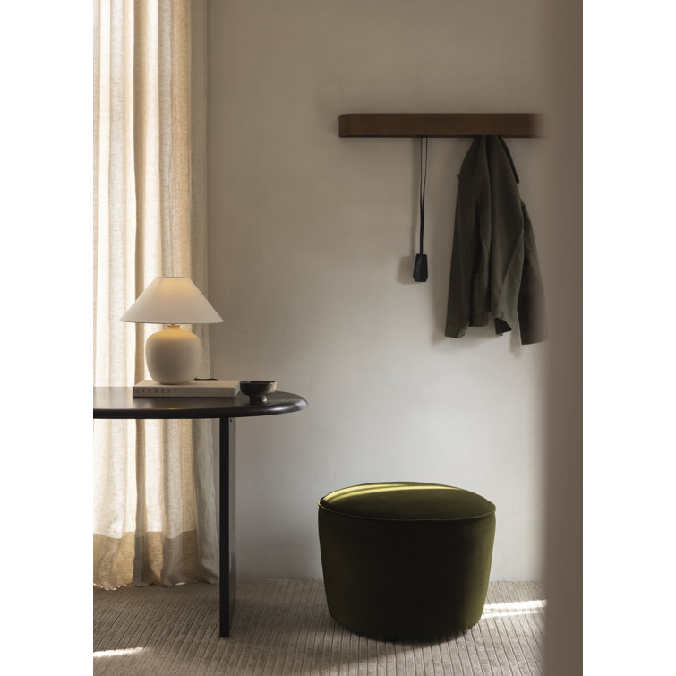 Epoch Dark Stained Oak Wall Mounted Coat Rack with Shelf