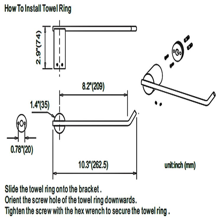 Brushed Nickel 5-Piece Stainless Steel Bathroom Hardware Set