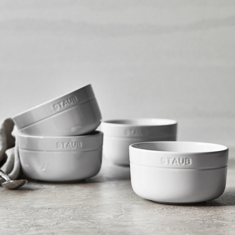 White Ceramic 5-Inch Cereal Bowls, Set of 4