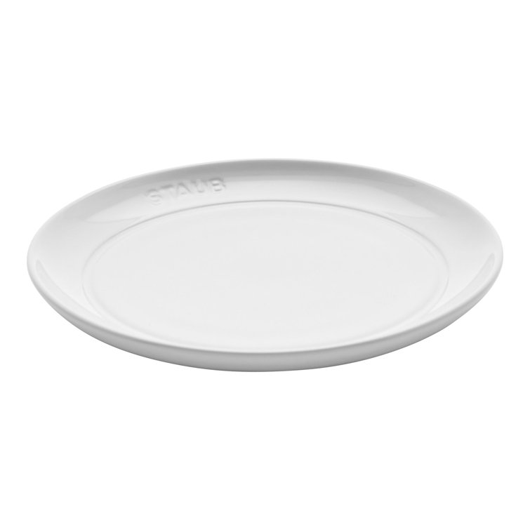 White Porcelain 4-Piece Microwave-Safe Appetizer Plate Set