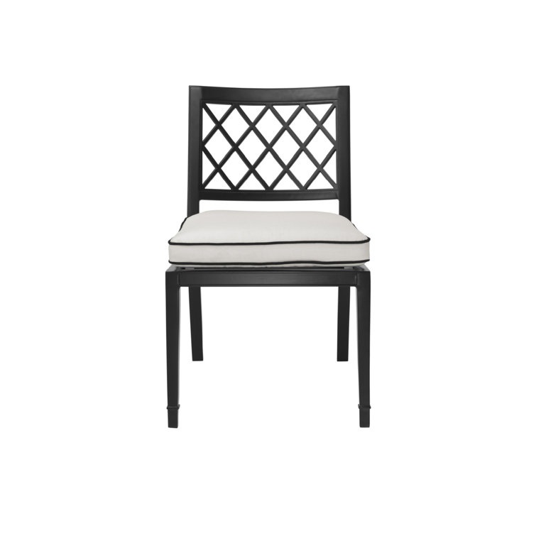 Paladium Luxe Black Aluminium Outdoor Dining Chair with Sunbrella Canvas Seat