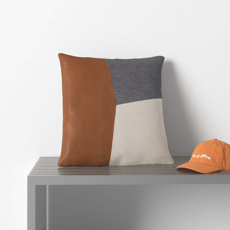 Tawny Patchwork Cotton Throw Pillow