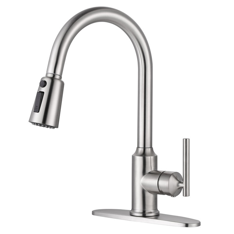 Brushed Nickel Single Handle Pull Down Kitchen Faucet