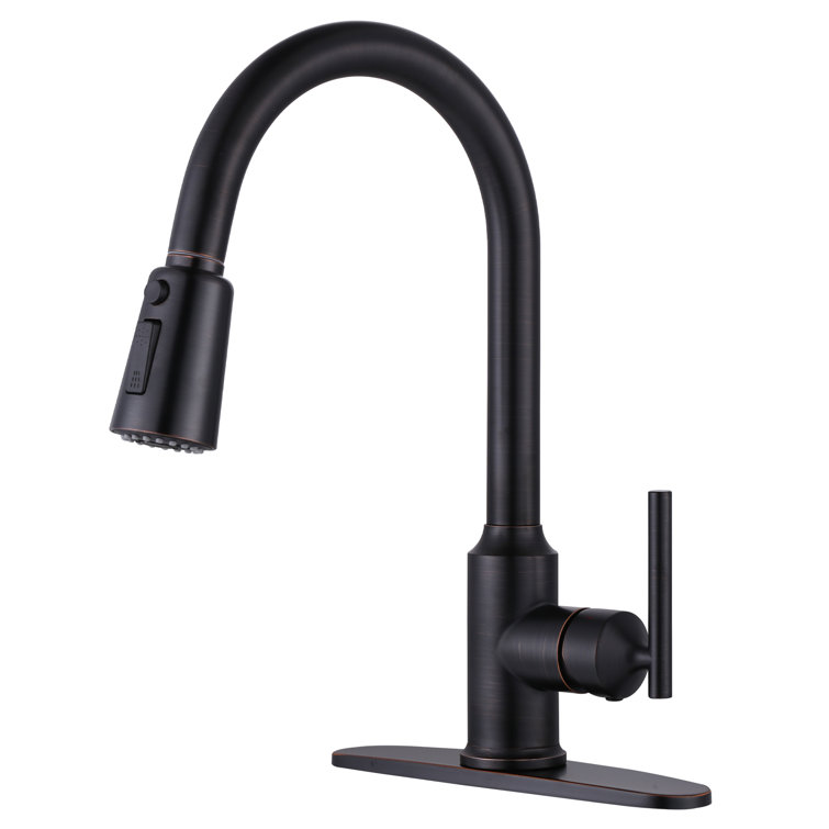 Oil Rubbed Bronze Pull Down Kitchen Faucet with Pull-out Spray