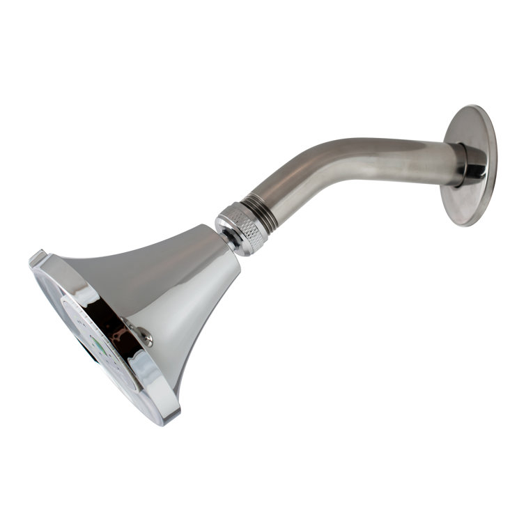 Chrome Adjustable Round Fixed Shower Head with Self-Cleaning