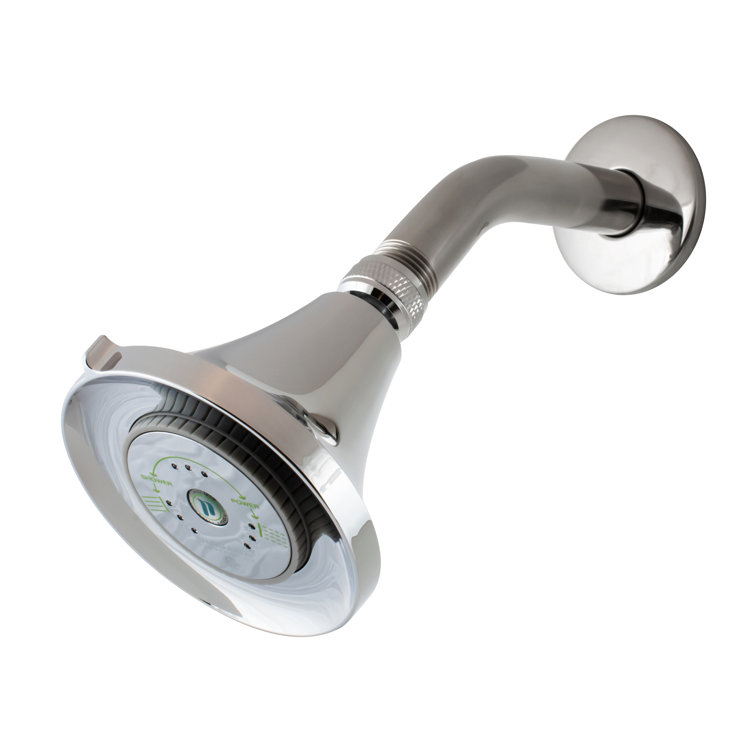Chrome Adjustable Round Fixed Shower Head with Self-Cleaning