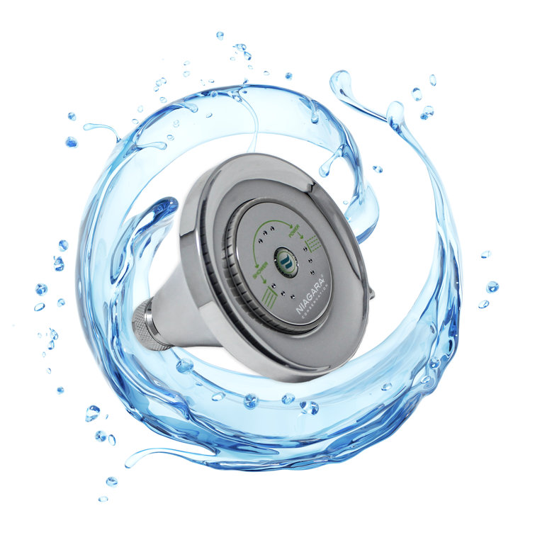 Chrome Adjustable Round Fixed Shower Head with Self-Cleaning