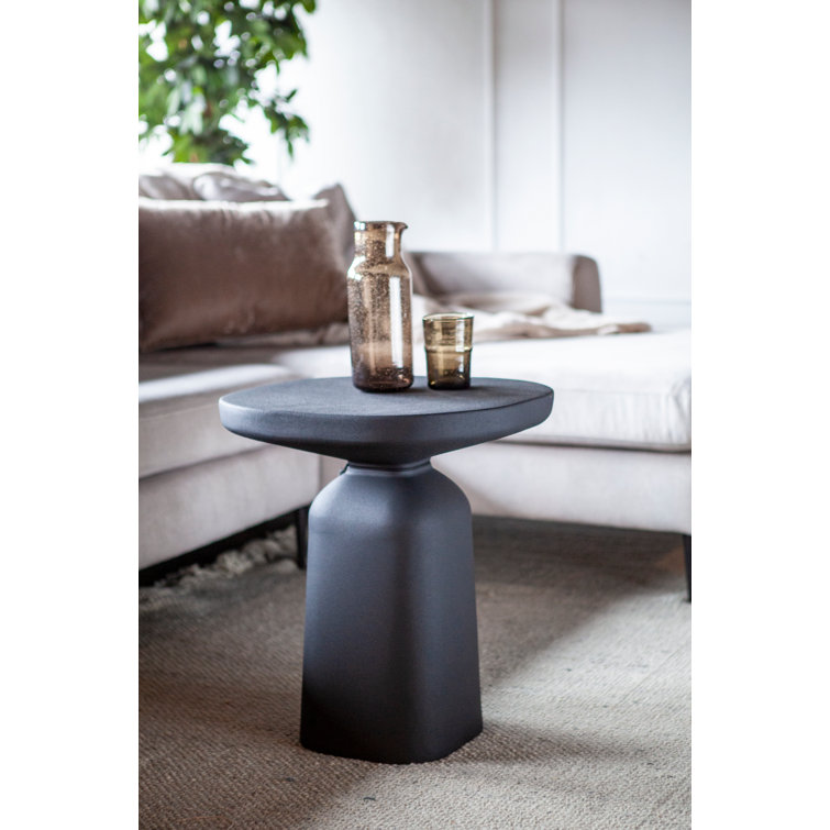 Black Aluminum Rectangular Coffee Table with Coated Finish