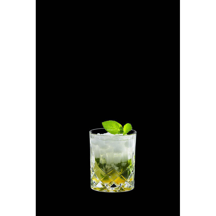 Crystal Cut Embellished Clear Whiskey Glass Set of 2