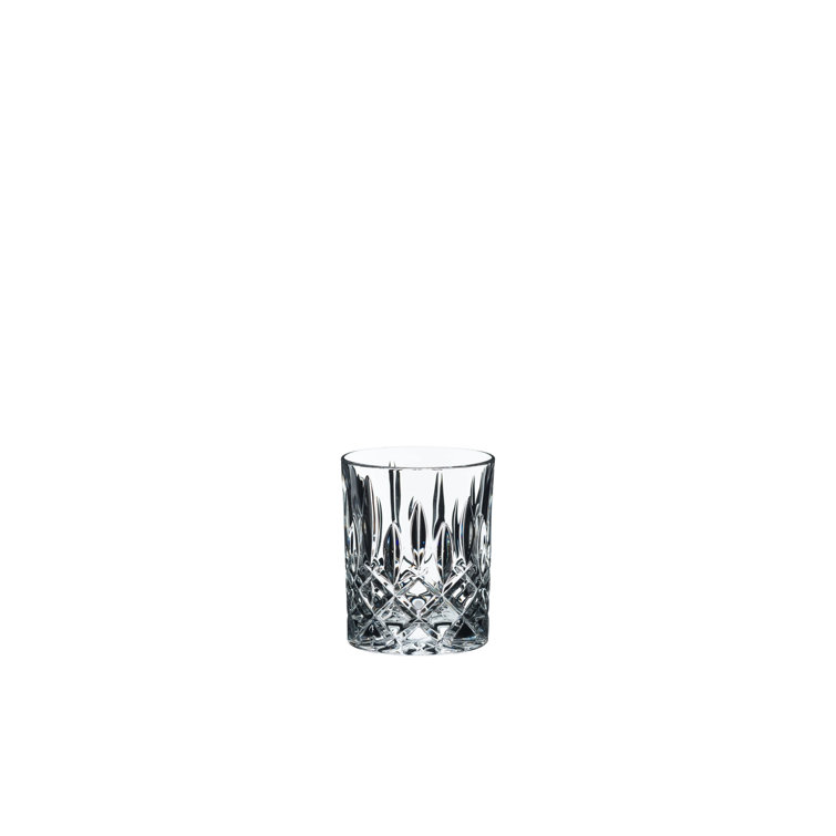 Crystal Cut Embellished Clear Whiskey Glass Set of 2