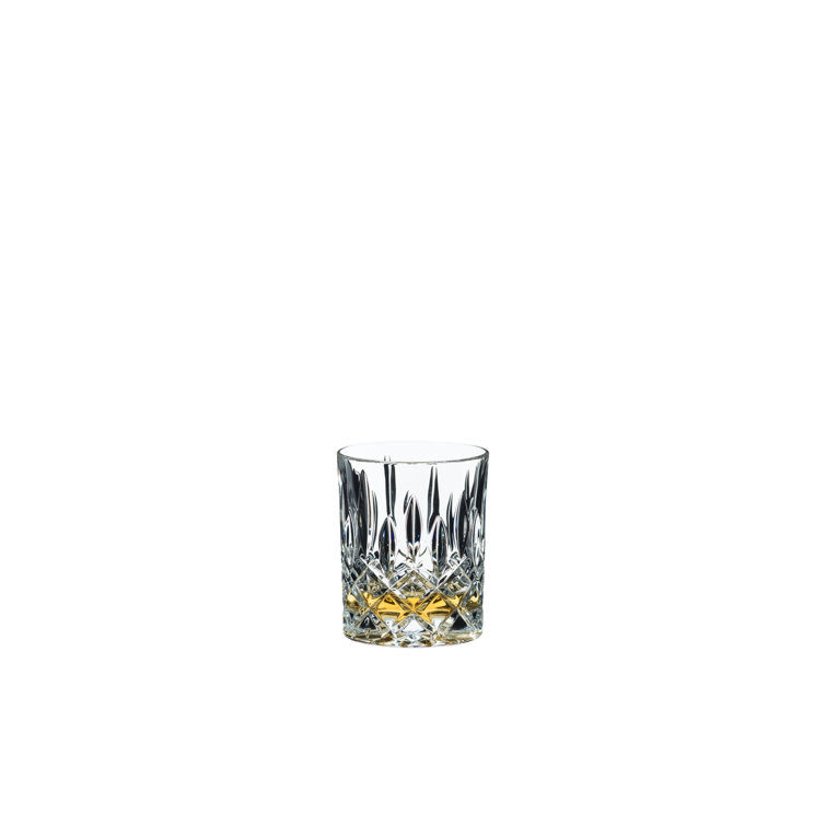 Crystal Cut Embellished Clear Whiskey Glass Set of 2