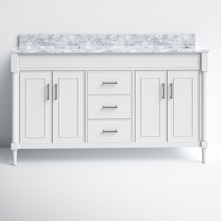 Bristol Light Gray 61'' Double Freestanding Bathroom Vanity