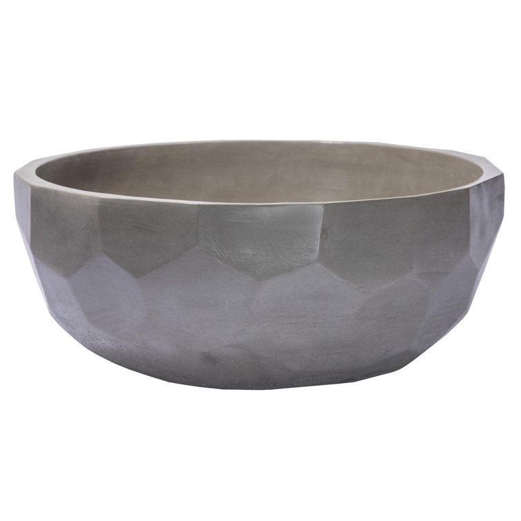 Eden Bath 16.3'' Dark Gray Concrete Circular Bathroom Sink